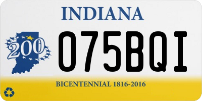 IN license plate 075BQI
