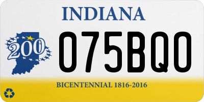 IN license plate 075BQO