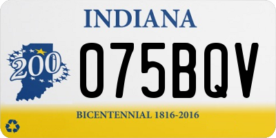 IN license plate 075BQV