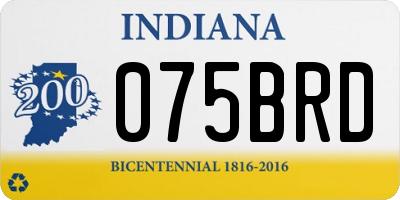 IN license plate 075BRD