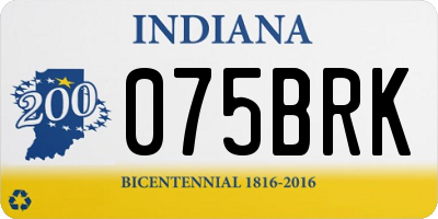 IN license plate 075BRK