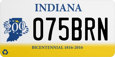 IN license plate 075BRN