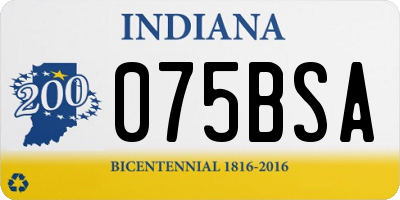 IN license plate 075BSA