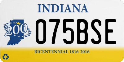 IN license plate 075BSE