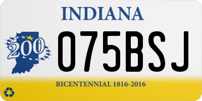 IN license plate 075BSJ