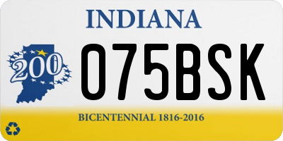 IN license plate 075BSK