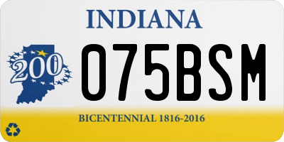 IN license plate 075BSM
