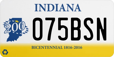 IN license plate 075BSN