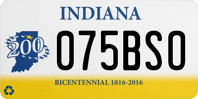 IN license plate 075BSO