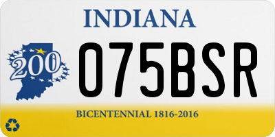 IN license plate 075BSR