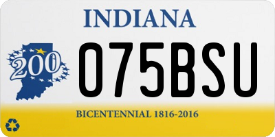 IN license plate 075BSU