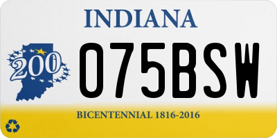 IN license plate 075BSW