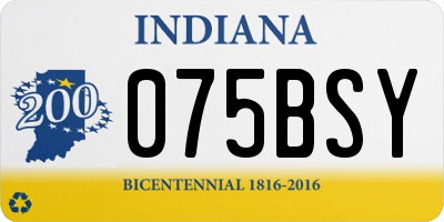 IN license plate 075BSY