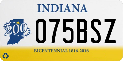 IN license plate 075BSZ