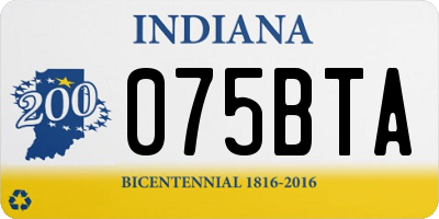 IN license plate 075BTA