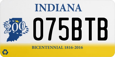 IN license plate 075BTB