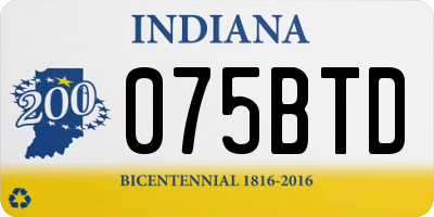 IN license plate 075BTD