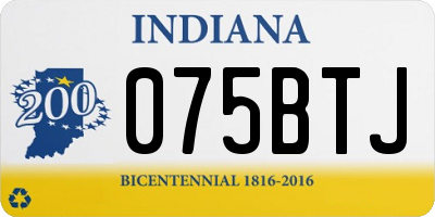 IN license plate 075BTJ