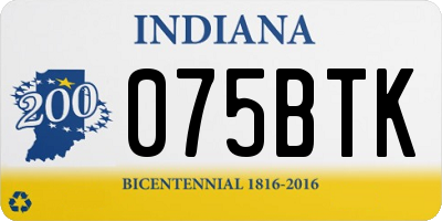 IN license plate 075BTK