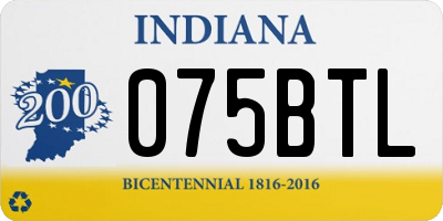 IN license plate 075BTL