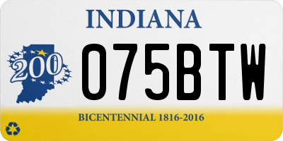 IN license plate 075BTW