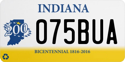 IN license plate 075BUA