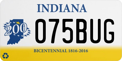IN license plate 075BUG