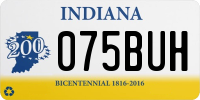 IN license plate 075BUH
