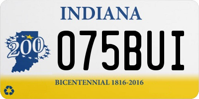 IN license plate 075BUI