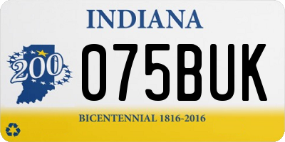 IN license plate 075BUK