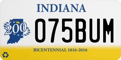 IN license plate 075BUM