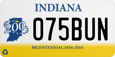 IN license plate 075BUN