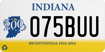 IN license plate 075BUU