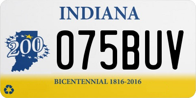 IN license plate 075BUV