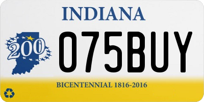 IN license plate 075BUY