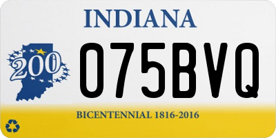 IN license plate 075BVQ