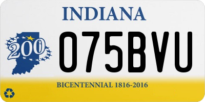 IN license plate 075BVU