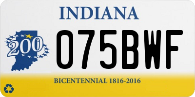 IN license plate 075BWF