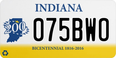IN license plate 075BWO