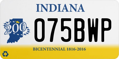 IN license plate 075BWP