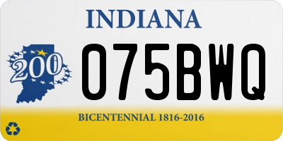 IN license plate 075BWQ