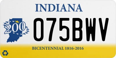 IN license plate 075BWV