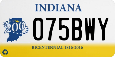 IN license plate 075BWY