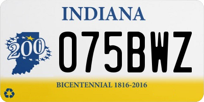 IN license plate 075BWZ