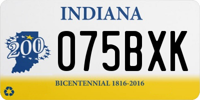 IN license plate 075BXK