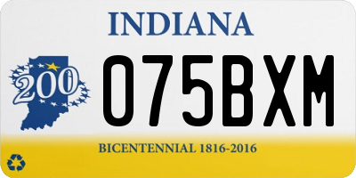 IN license plate 075BXM