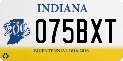 IN license plate 075BXT