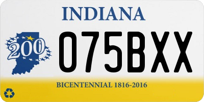 IN license plate 075BXX