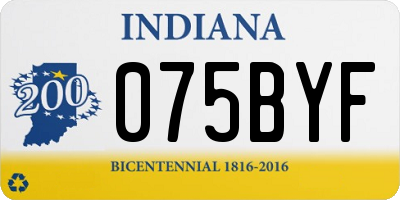 IN license plate 075BYF