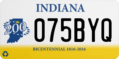 IN license plate 075BYQ